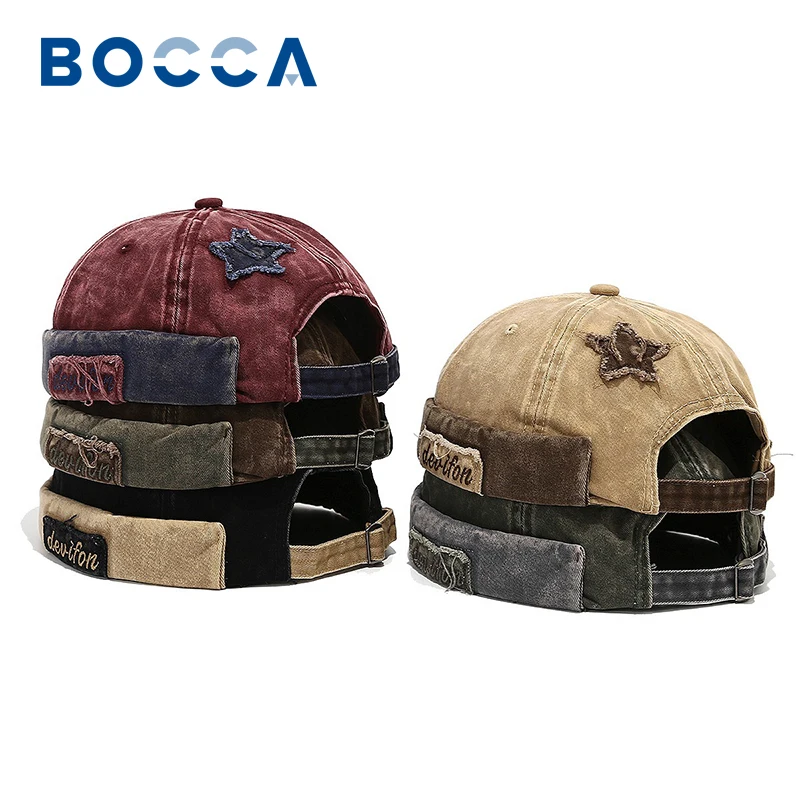 Bocca Retro Washed‑Color Docker Cap – Vintage Adjustable Beanie Hat, 84% OFF