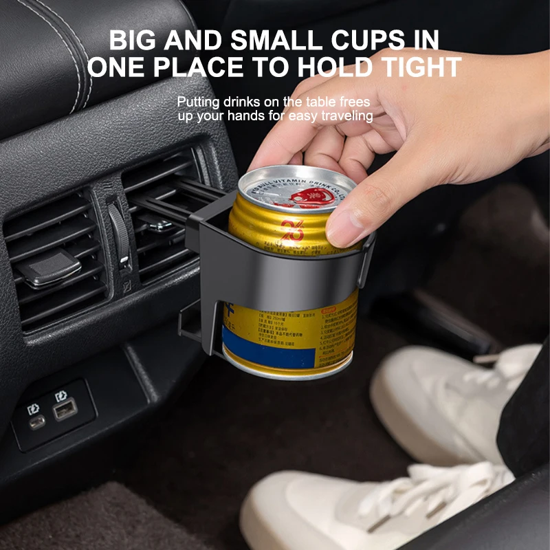Black ABS Car Air Vent Cup Holder Stable Anti Shake Design