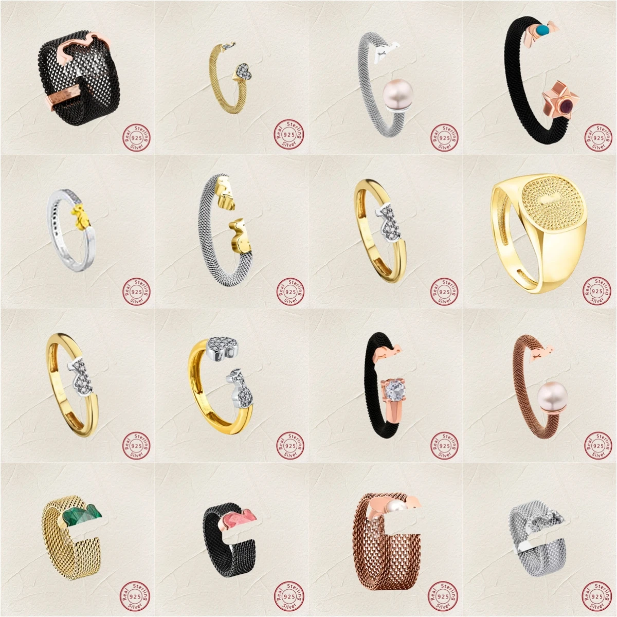 

Новинка 2024, ювелирные изделия в стиле кольцо из серебра 925 для женщин, подарочные украшения с испанским медведем