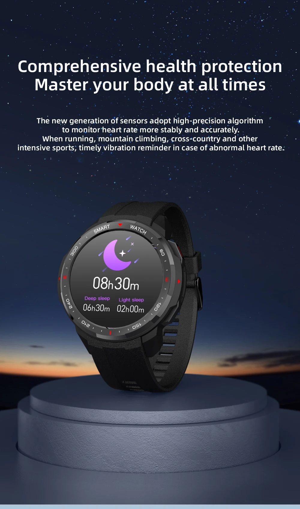 2022 Compass Sport Fitness Men's Smart Watch Men Bluetooth Call 8G ROM TWS Local Music Smartwatch For Huawei Xiaomi Recording