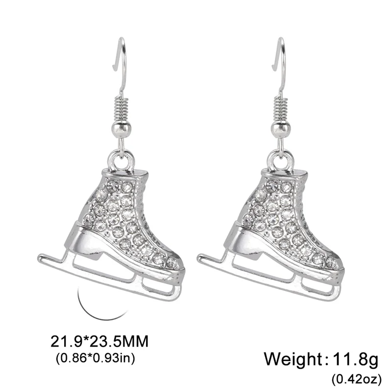 Tropfenohrringe Ohrringe für Frauen Trendy Vintage Skating Schuhe Baumelnde Ohrringe Mädchen Zirkon Kristall Statement Ohrringe Schmuck – Detail 16