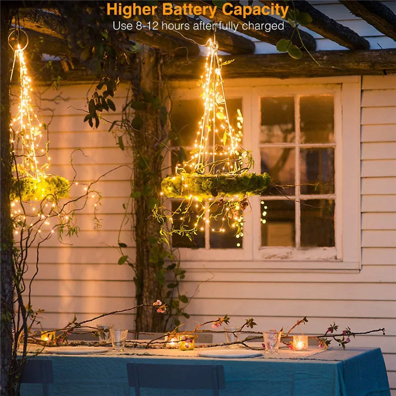 Description Picture 4 of item100 LED Solar Fairy Waterproof Copper Wire String Lights Christmas Party Garland Solar Power Lamp for Outdoor Garden Wedding