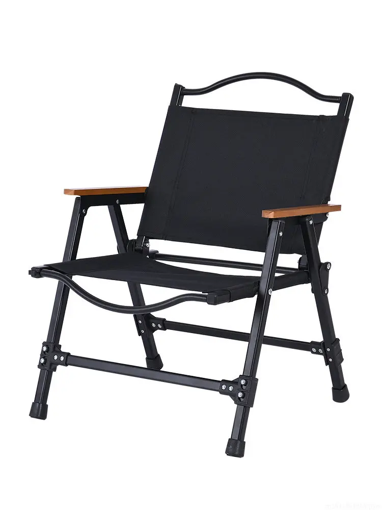 Chaise pliante Kermit noire amovible nouvelle - Camping, plage, pêche portable design moderne