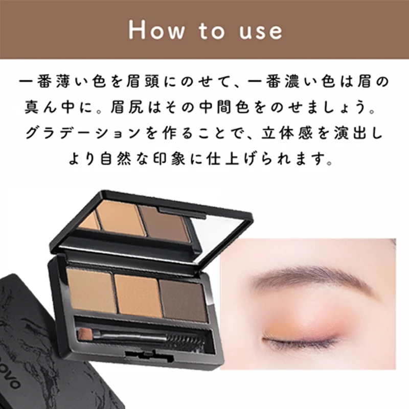 Description Picture 3 of item3-in-1 Waterproof Eyebrow Powder, Beginner-Friendly, with Brush Mirror - Long-Lasting Smudge-Proof, Precision Eyebrow Styling
