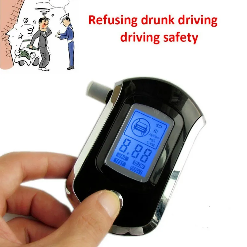 Professional Digital Breath Alcohol Tester Breathalyzer AT6000 Alcohol Breath Tester Detector