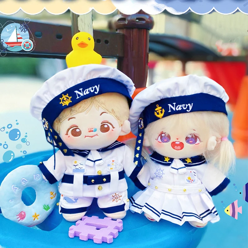 

Limited 20cm Doll Clothes Navy Style Suit 6pc/set Hat Coat Pants Skirt Bow Tie Swimming Ring Doll's Clothes Outfit