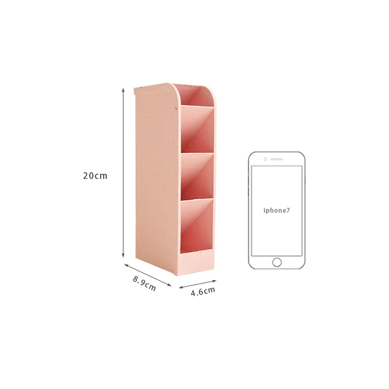 Colored Creative Multifunctional 4 Grid Desktop Organizer Pen Holder Makeup Storage Box School Office Accessories Stationery