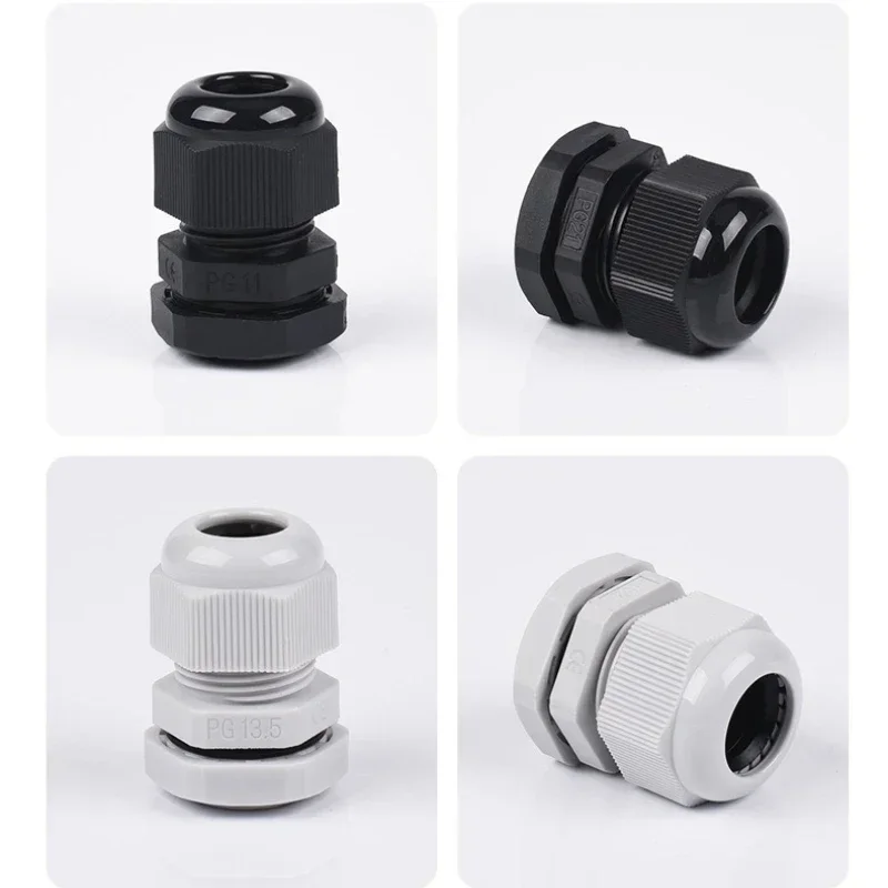 10PCS Nylon Cable Glands PG 7/9/11/13.5/16/19 High Quality IP68 Wire Plastic Waterproof Connector Cable Sleeve Adjustable Joints