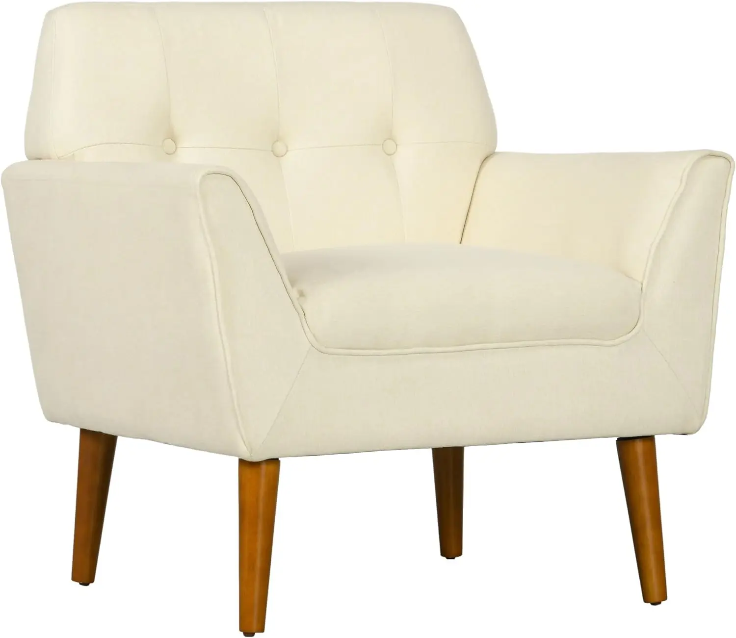 

Traditional Living Room Chair, Armchair with Button Tufted Polygonal Straight Back, Single Sofa with Thick Padding