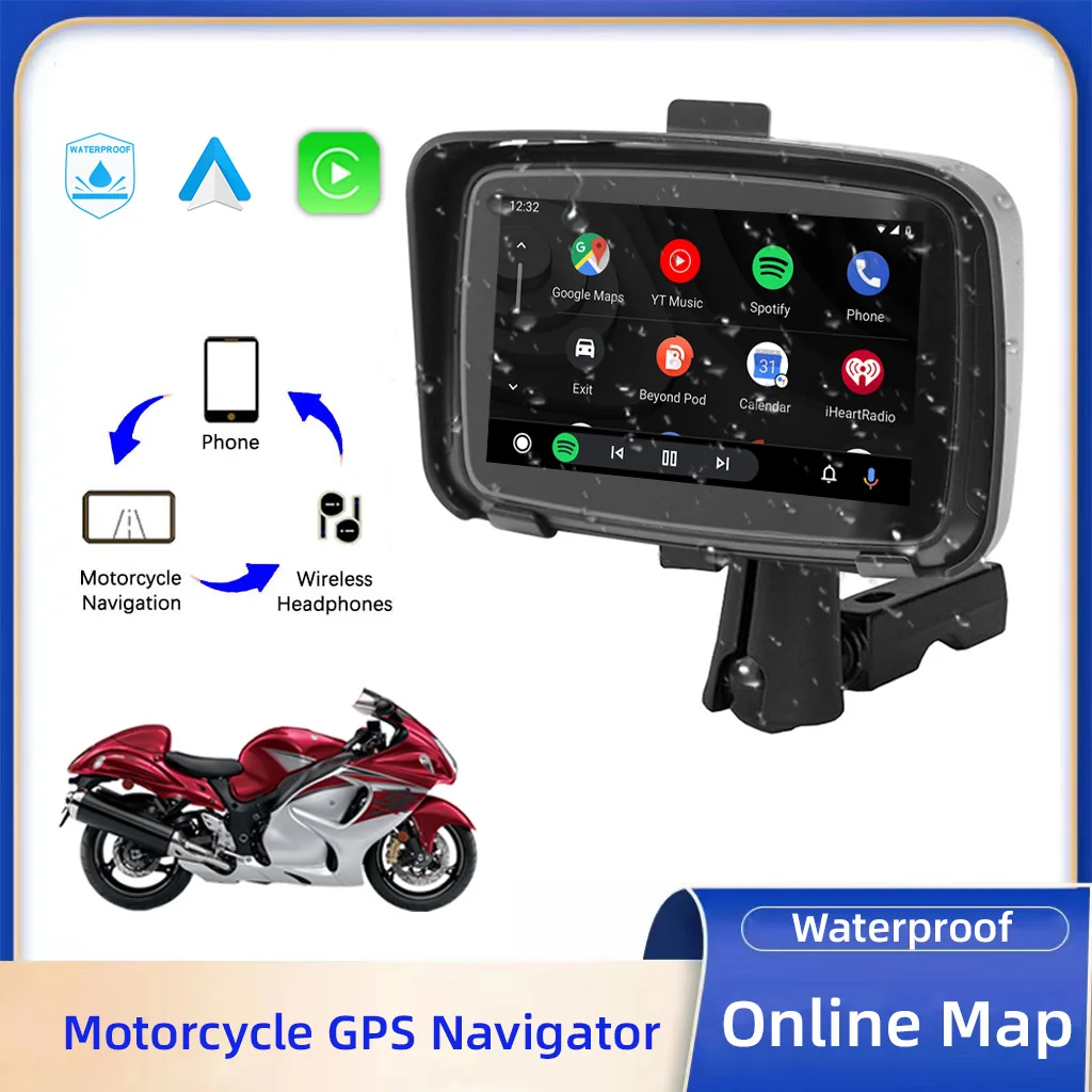 

Мотоциклетный навигатор, 5 дюймов, IPX7, Wi-Fi, USB 2,0