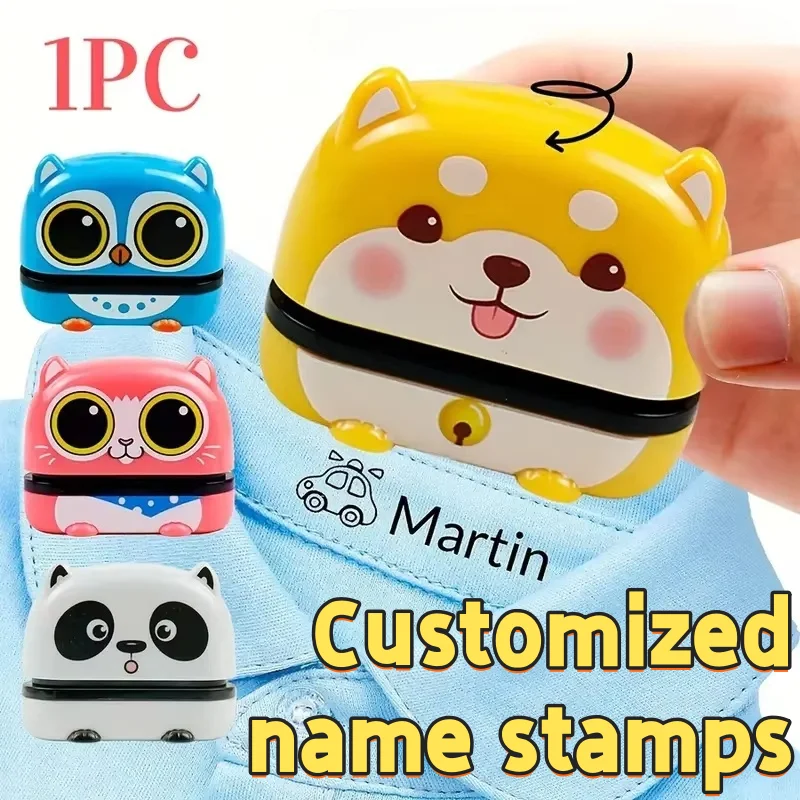 طوابع اسم مخصصة، ختم شخصي مقاوم للماء للملابس، ختم اسم لوحة الحبر للعودة إلى المدرسة للطلاب والطفل