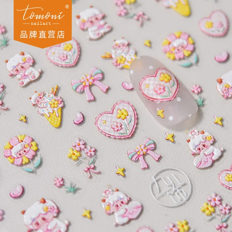 

[Meow.Sensei] Relief Nail Stickers Popular Cute Nail Sticker Factory Wholesale Japanese Naughty Sheep Baa 3607