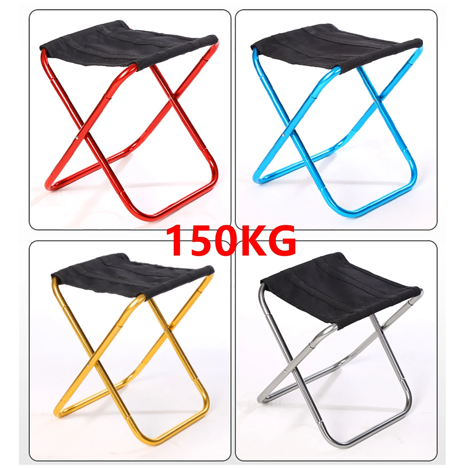 Thickened Outdoor Camping Small Chair Portable Folding Aluminum Alloy Stool Bench Stool Mare Ultralight Picnic Fishing 150KG breathable chair,folding chair,retractable stool