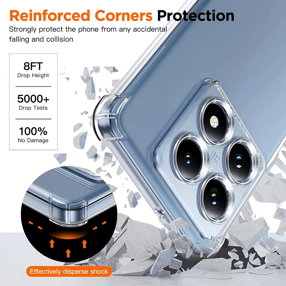 Shockproof Transparent Soft Luxury Phone Case Cover