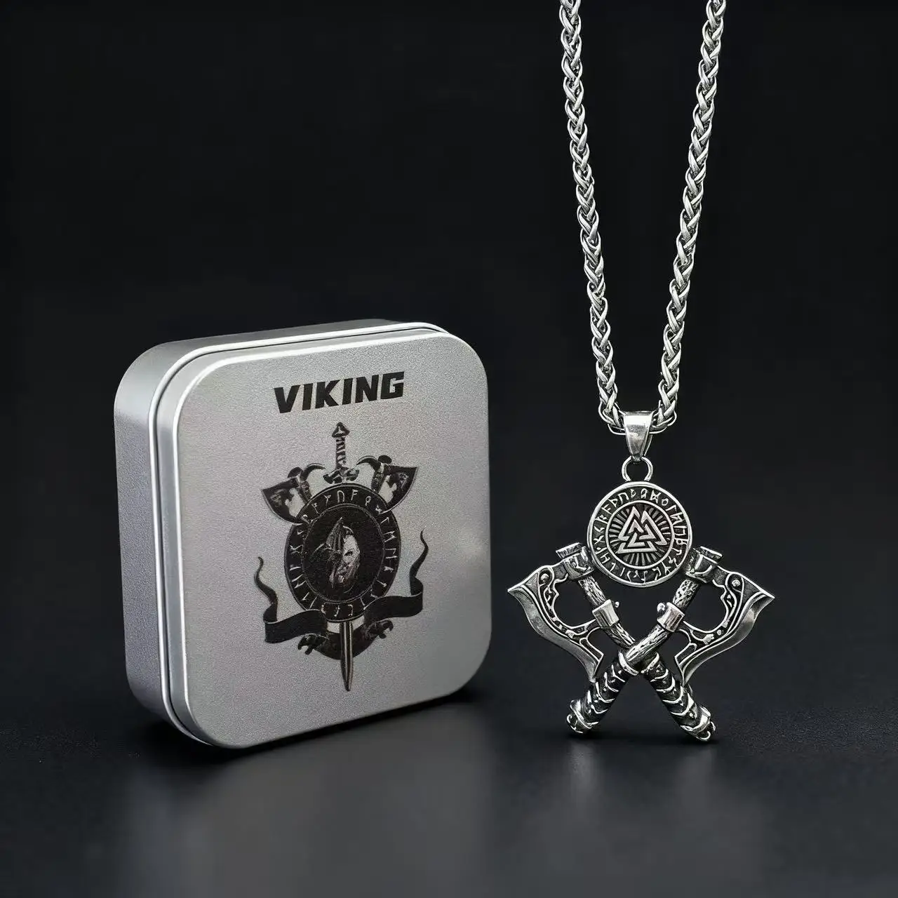 Viking Double Axe Necklace 6