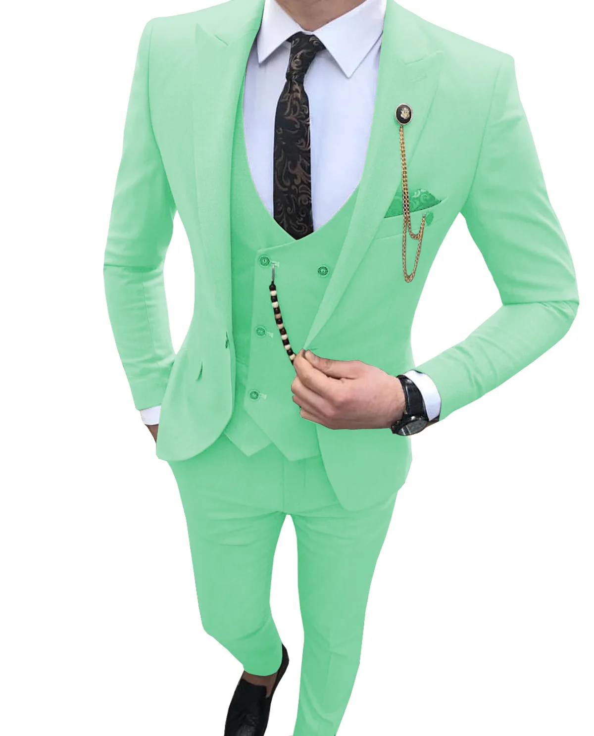 

X65-Solid color Korean style one button suit two piece suit Slim fit light mature men's groomsmen suit suit