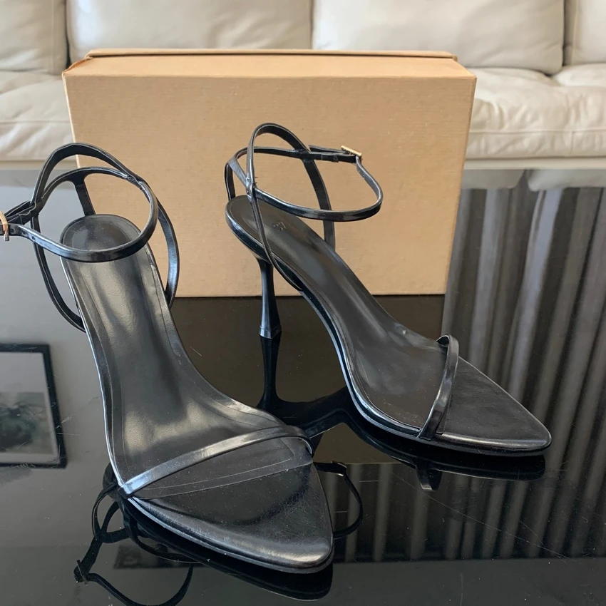 حذاء بكعب عالٍ مدبب للنساء ، حزام الكاحل ، صندل مثير ، حذاء فستان للحفلات ، موضة ، صيف ، جديد ،