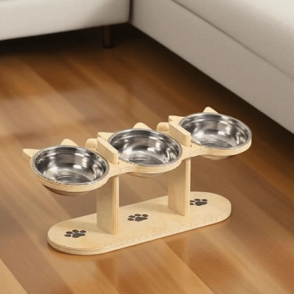 15 ° Slant Pet High Footed Bowl Anti-flip Non-Slip Cat Food Water Bowl Anti-vomiting Multifunction Elevated Pet Feeder Bowl