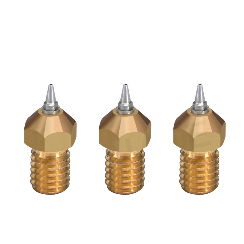 E3D Brass Nozzle With Stainless Steel Tip Detachable Inner Diameter 2.0mm Thread M6 Nozzle 0.2-1.75mm For 3D Printer Accessories