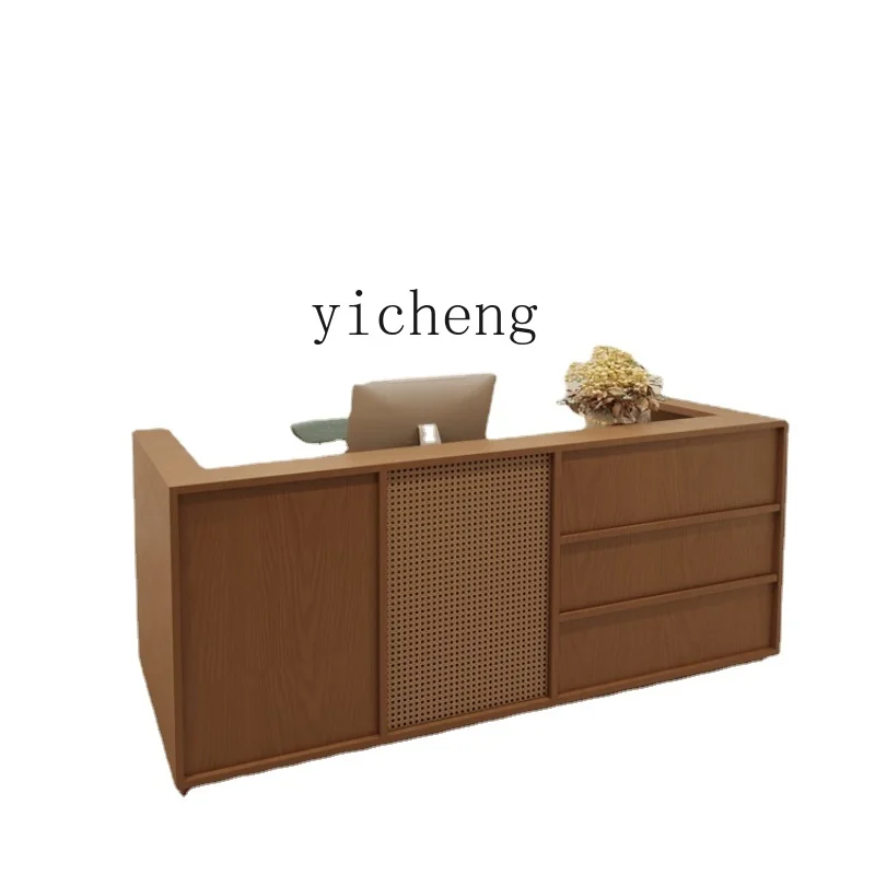 

Tqh Retro Style Clothing Store Cashier Desk Rattan Bed & Breakfast Nail Salon Small Shop Bar Counter