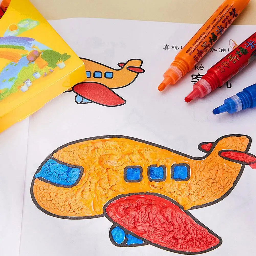 Creative Diy Bubble Popcorn Drawing Pens Cute Magic Puffy Pens For Girls Kids Drawing Markers A0Q7
