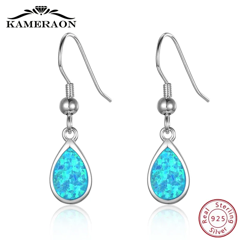 

Оригинальные серьги с опалом, серебро 925 пробы, женские длинные висячие свадебные ювелирные украшения для женщин, праздничные подарки на день рождения