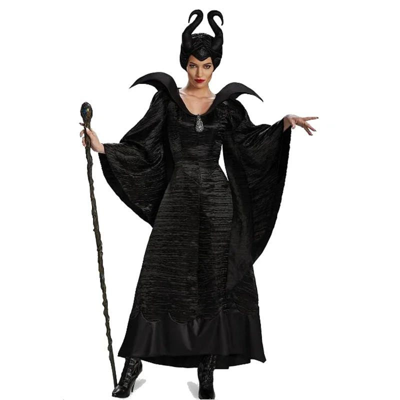 

Sexy Witch Costume Black Magic Woman Black Evil Female Clothing Wicked Witch Robes Halloween As Fashion