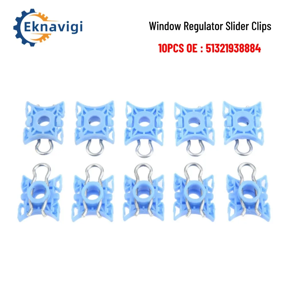 10PCS Window Regulator Slider Clips for E32 E34 E36 E85 E92 E93 S60 XC90 OE: 16562BW 51321938884