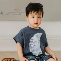 T-shirt de sport décontracté polyvalent pour enfants, tout-petit, tout neuf, imprimé mignon, solide, costume d'été pour filles et garçons, Y-2023 3
