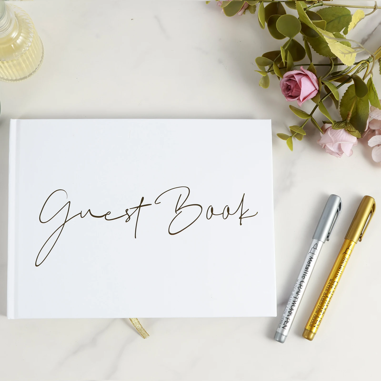 Personalized Wedding Guest Book Simple Elegant Wedding Party Reception Signature Book DIY Photo Gifts