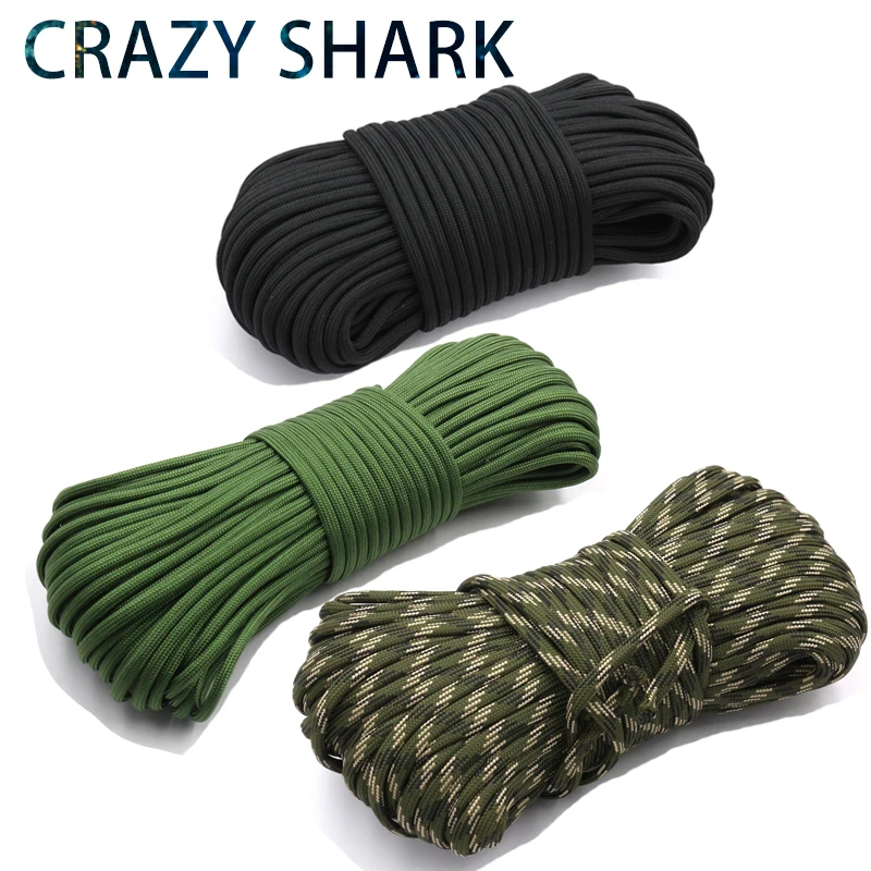 5m/15m/30m 7-core 550 Paracord 4mm Parachute Cord Outdoor Camping Survival  Rope Kit Umbrella Tent Lanyard Strap Clothesline