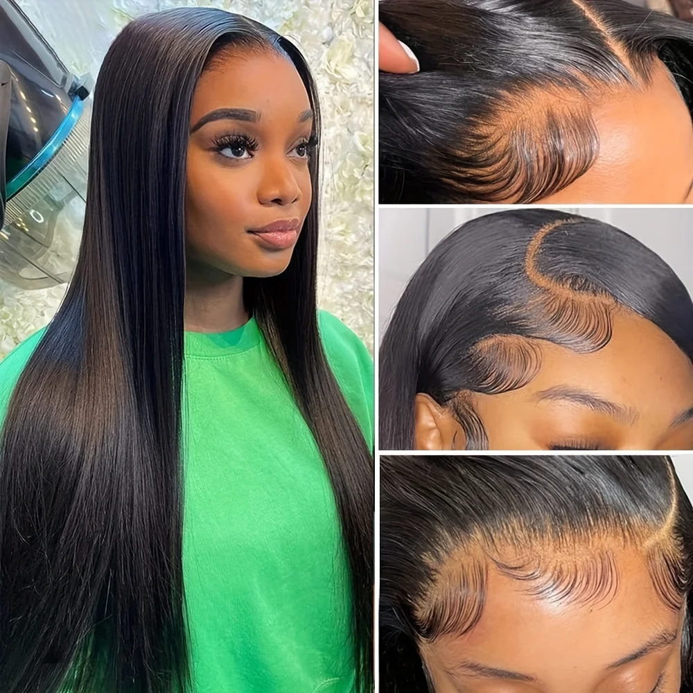 

Straight Lace Front Wigs Human Hair 13x4 HD Lace Front Wigs 150% Density Pre Plucked Glueless Brazilian Lace Frontal Wigs