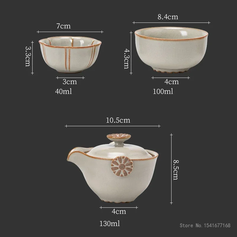 Creative Travel Tea Set, Teapot Tea Cup, Quick Guest, Kung Fu, Outdoor Portable Ceramic, Household Items, 1Pc, 130ml