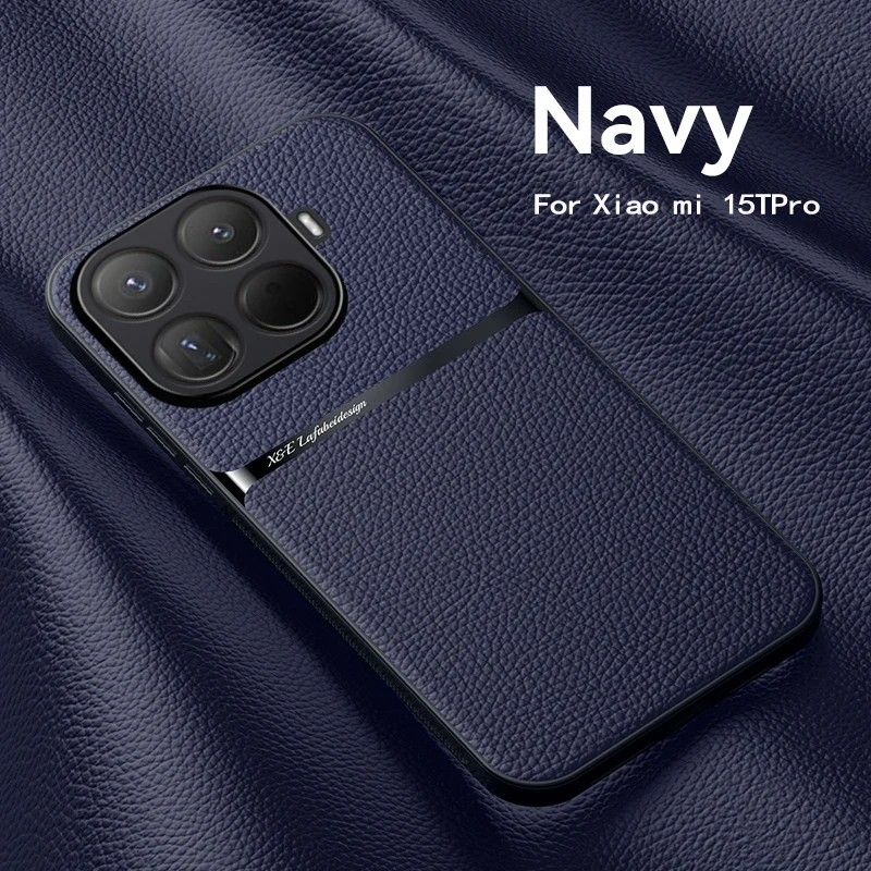 Luxury Leather Shockproof Magnetic Phone Case with Car Holder