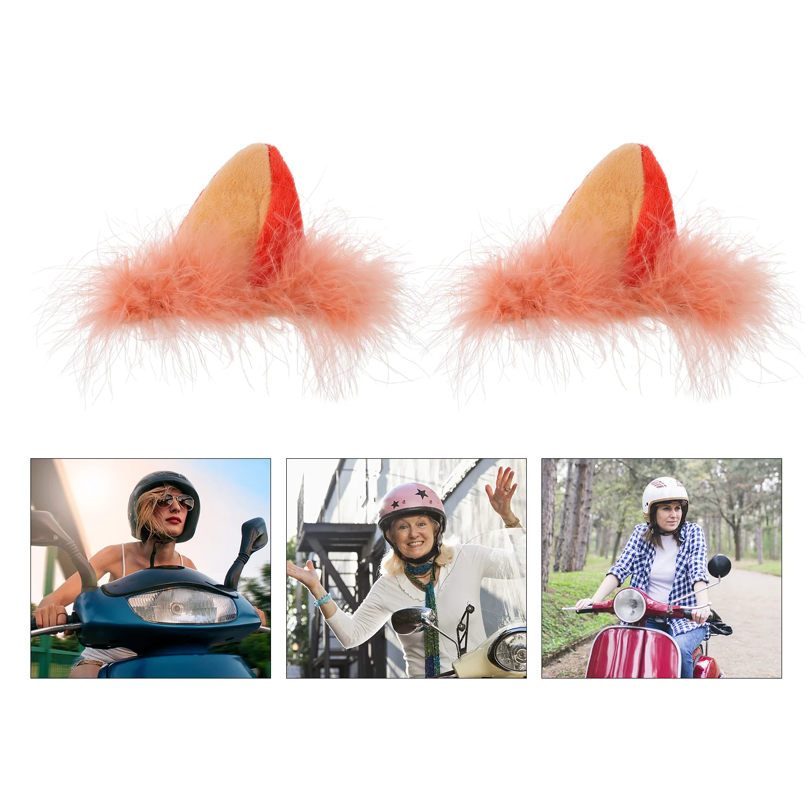 

Decoration Plush Foxes Ears Ornaments Motorcycle Motorbike for Accessories Cartoon