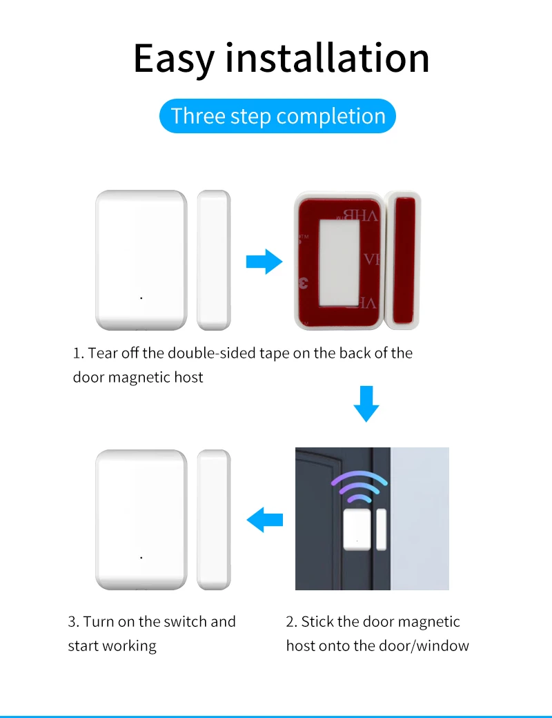 2.4GHz Wireless TTLOCK Door Sensor Door Contact Detection Windows Open Close Sta