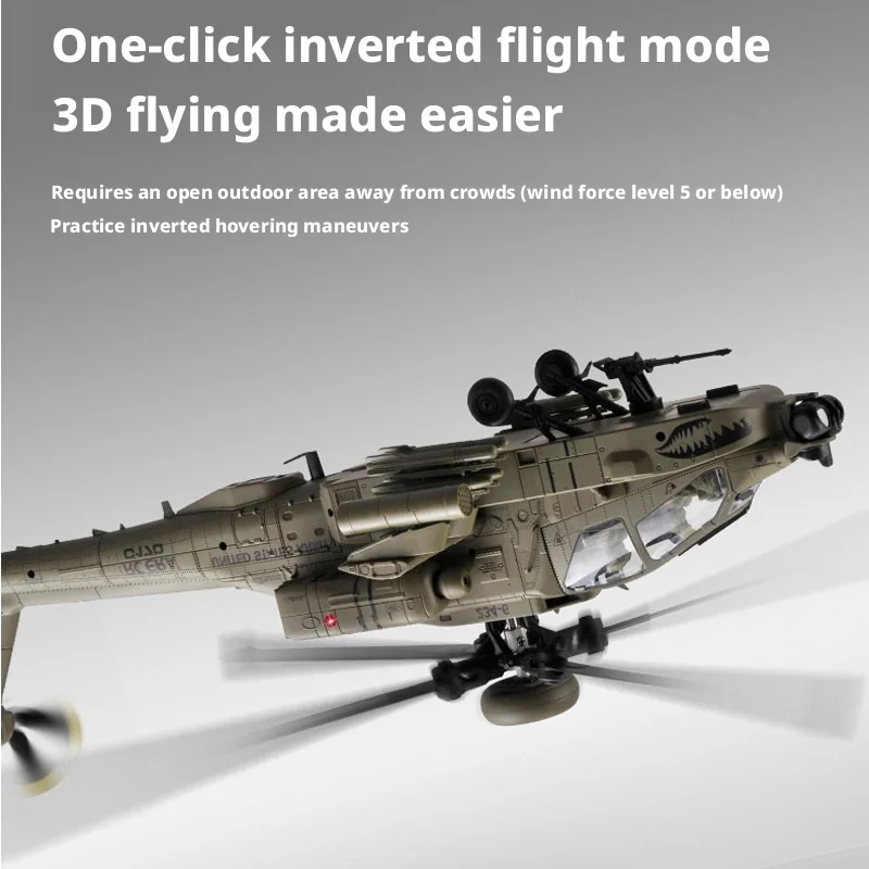 RC ERA C170 AH-64D Apache Military RC Helicopter 1:48 6 Channel No Aileron Single Rotor Altitude Hold Stunt RC Airplane for Adul - 4