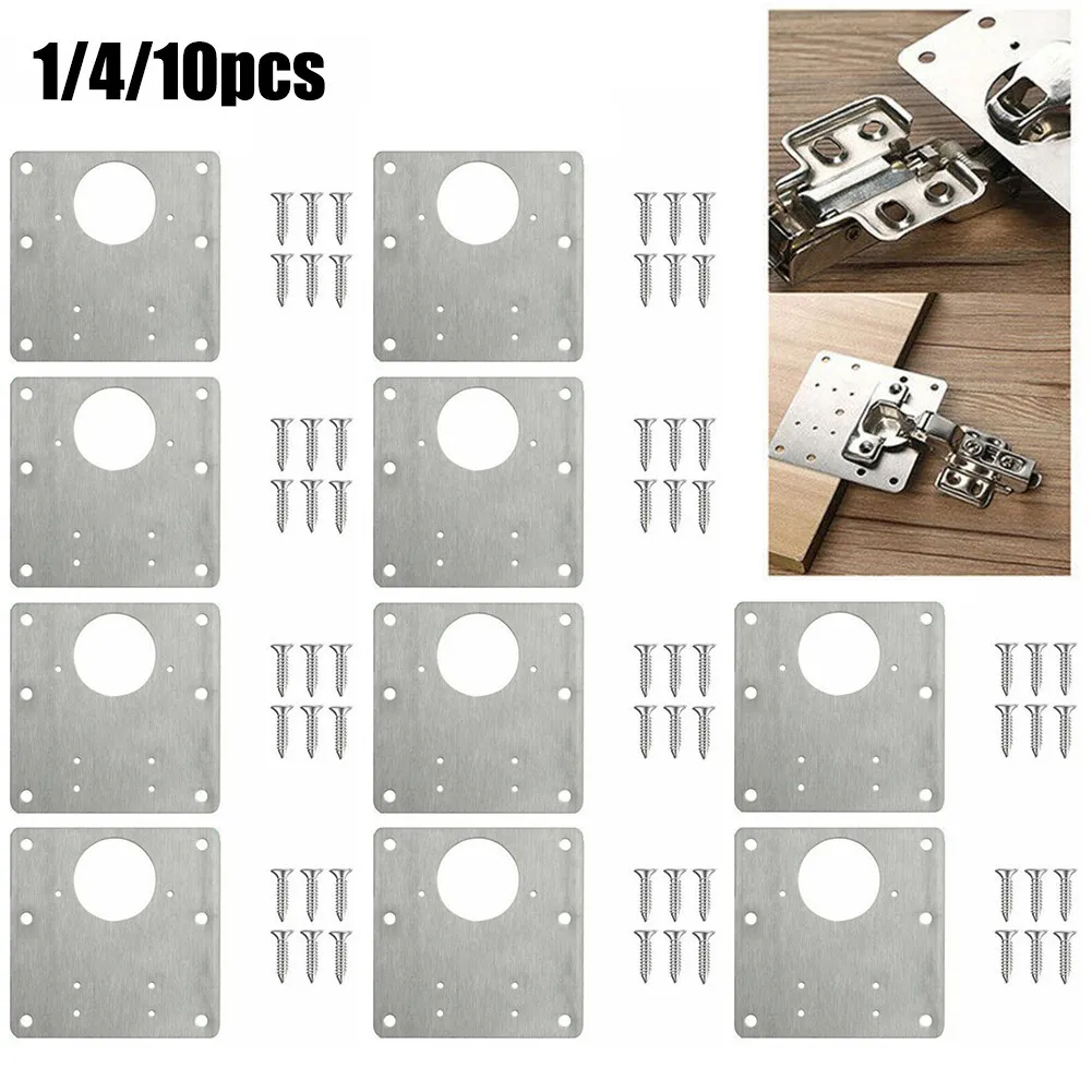 1/2/4/10PCS Hinge Repair Plate Cupboard Cabinet Door Hinge Fixing Plate Door Hinge Repair Mount Tool Door Furniture Hardware