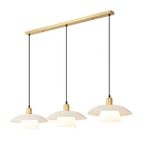 Petit lustre en cuivre postmoderne pour chambre à coucher, lampe de chevet, lumière d'allée, bar à trois têtes, restaurant nordique, personnalité 6