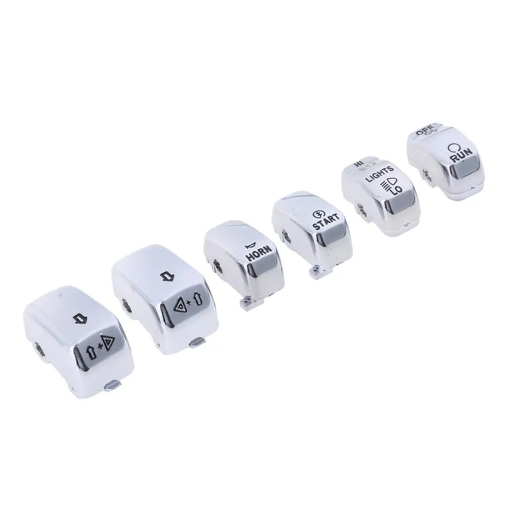 6 Pieces Hand Control Switch Button Covers Caps Set for 98-01 FLHRC