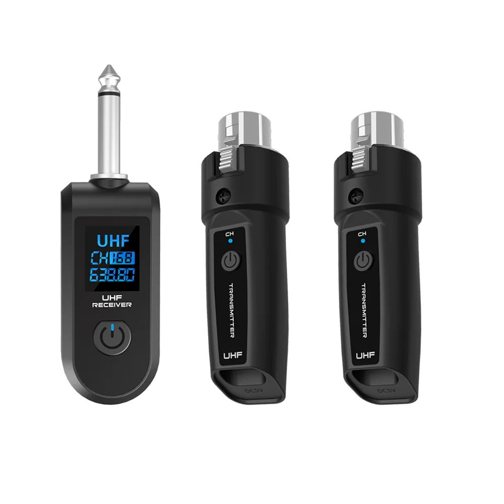 UHF XLR Adapter System Wireless Microphone Transmitter Receiver System for Dynamic Microphone Guitar Audio Mixer PA System