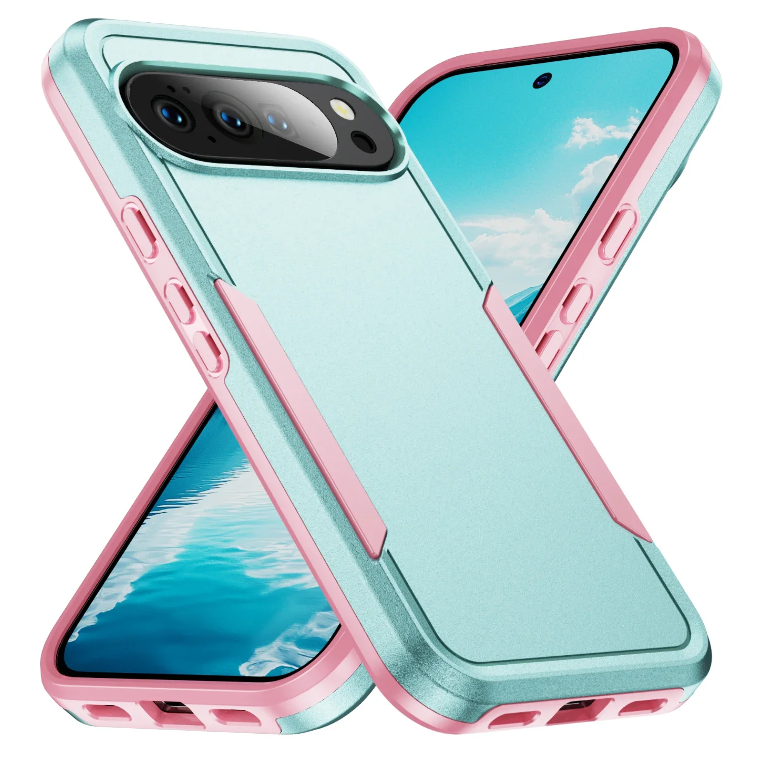 Durable Shockproof Rugged Armor Phone Case with TPU Frame and Plastic Back Cover