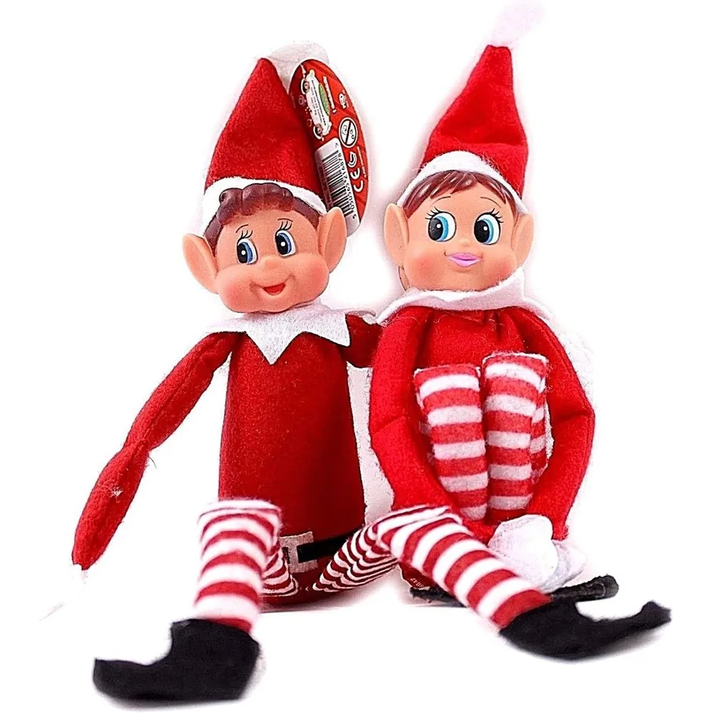Christmas Decorations Elfie Boy and Elvie Girl Set of 2 Vinyl Figure
