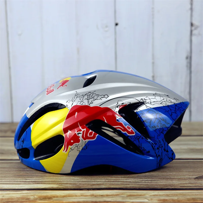 Red Bull Bicycle Helmet, Bicycle Scooter Skating Sports Protective Equipment Breathable Bicycle Red Bull Helmet 6
