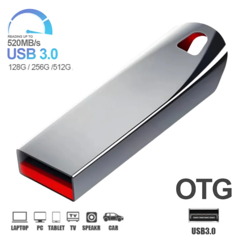 Usb 3.0 Pendrive 512Gb Memory Stick 512Gb Metal Usb Flash Drive 128Gb Pen Drive 64Gb Usb Stick Per Iphone /Android/Tablet Pc