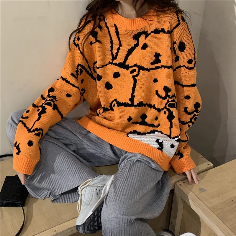 all over bear sweater kori