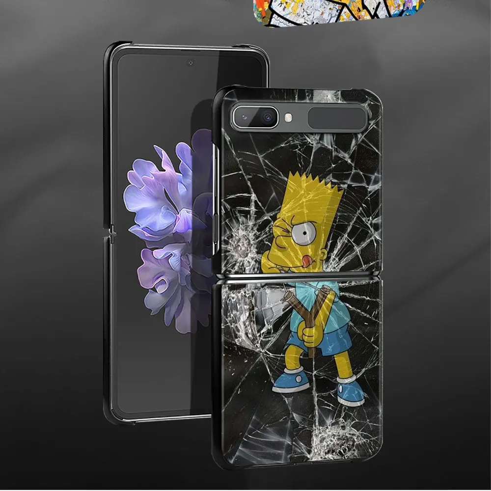 Carcasa Luxury Phone Case Hard PC For Samsung Galaxy Z Flip3 5G ZFlip ZFlip3 Flip Bart Simpson samsung galaxy flip3 case