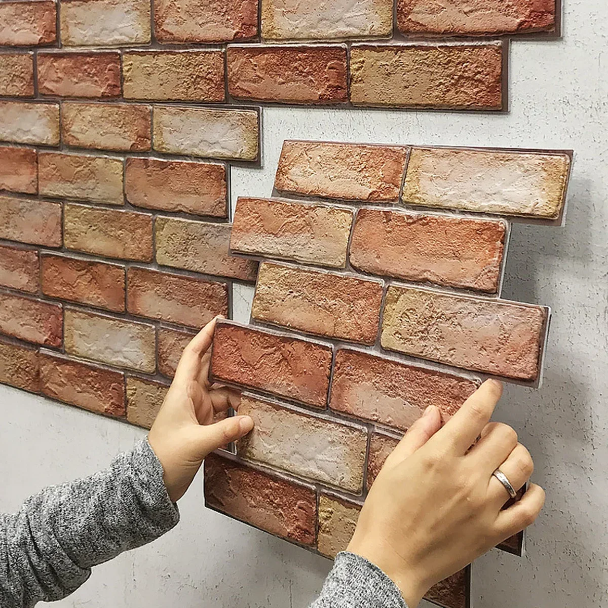 

10PCS Stereo Wall Stickers 3D PVC Self-adhesive Waterproof Tile Sticker Industrial Mosaic Wall Stickers Home Decorations