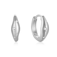 ROXI 925 Sterling Silver Geometry Irregular Inlaid Zircon Hoop Earrings For Women 1 Pair Gold/Silver Color pendientes plata 925 - Image 6