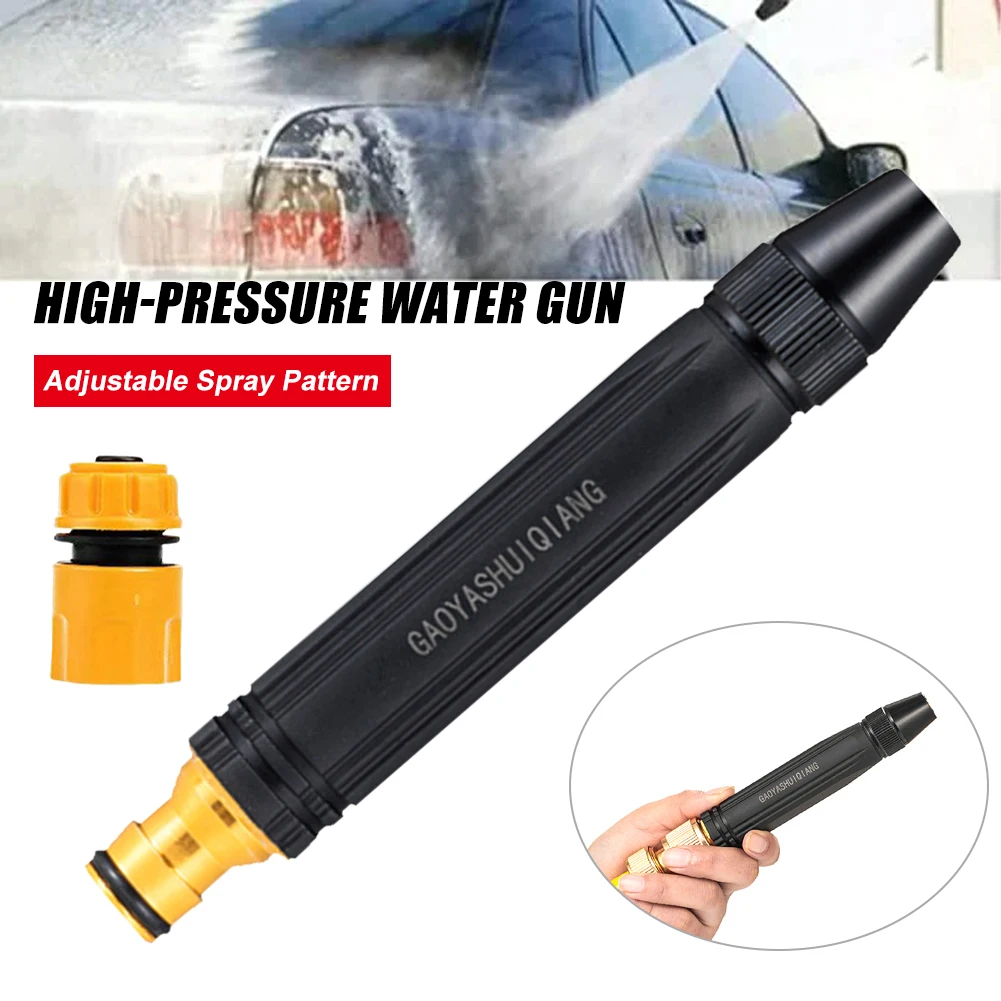 

Mini High Pressure Water Gun Plastic Jet Washer Wand Adjustable Watering Pattern Quick Connect for Gardening Watering Car Washer